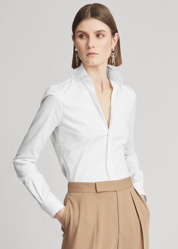 Ralph Lauren Charmain Stretch Poplin Skjorter Dame Danmark (LVROY3897)